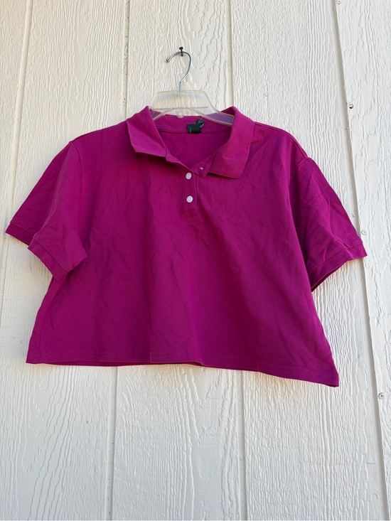 Wild Fable Tops - Wild Fable Women’s Cropped Polo Shirt in Bright Magenta Size XL